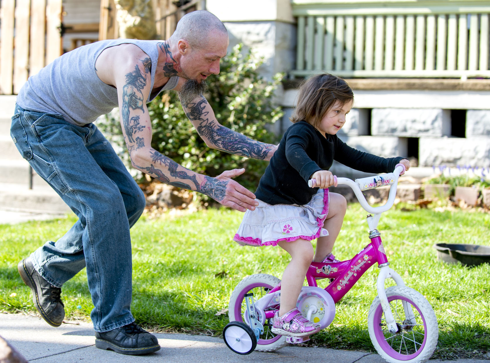 Riding a bike